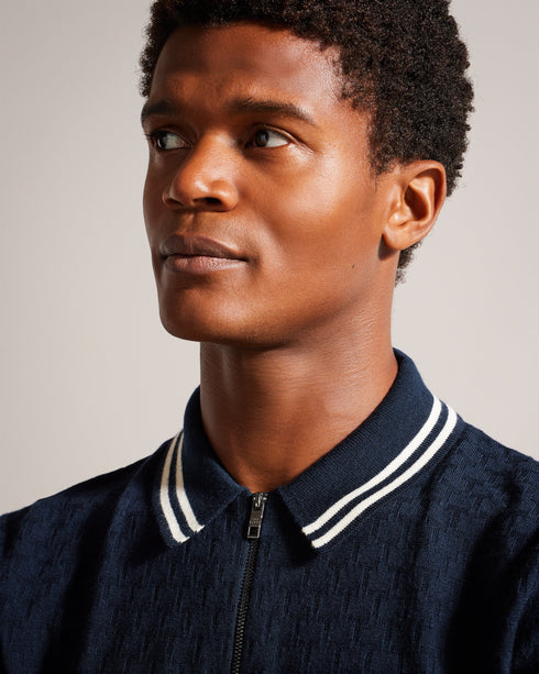 MAHANI-Knitwear-SS Regular T Stitched Half-Zip Polo- Ted Baker Romania